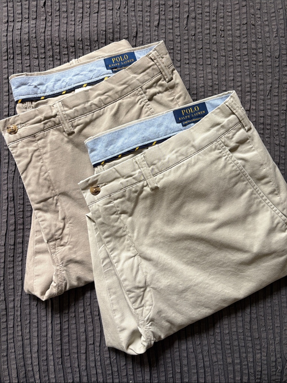 2 Pack Polo Ralph Lauren Men’s 40x32 Stretch Straight Fit Khaki Dress Pants